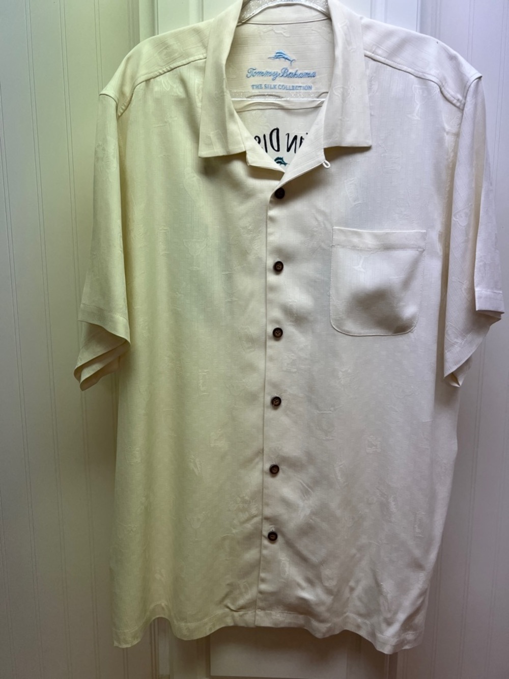 Tommy Bahama Cream Short-Sleeve Button-Down Camp Shirt